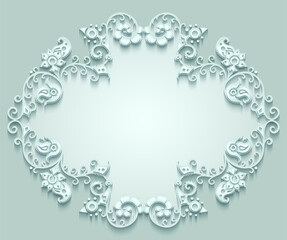 Abstract vector ornamental nature vintage frame.