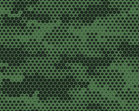 Camouflage seamless pattern modern. Military texture  hexagonal elements. Print on fabric and clothes. Vector illustration