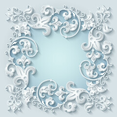 Abstract vector ornamental nature vintage frame.