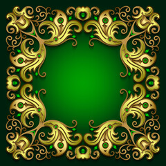 Abstract vector ornamental nature color vintage frame.