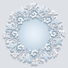 Abstract vector ornamental nature vintage frame.
