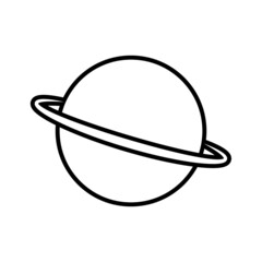 Space orbit icon. Astronomy planet and ring simple symbol. Vector illustration isolated on white background.
