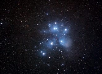 Pleiades in the night sky