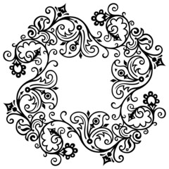 Floral hand drawn vector vintage border.