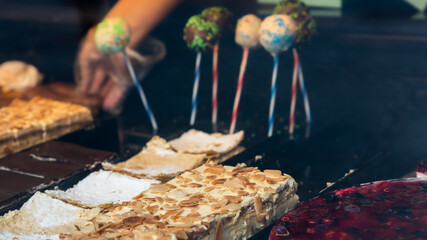 Pastry shop with variety of cakes and sweets