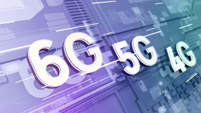 3d rendering 6g lte text for mobile technology content	
