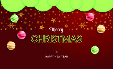 Naklejka premium merry christmas card with balls