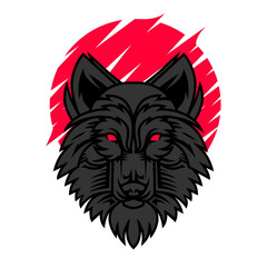 Dark head wolves vector illustration