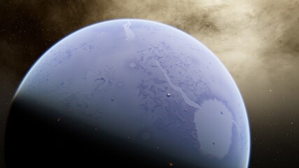 Plakat Planets and galaxy, science fiction wallpaper 3d illustration