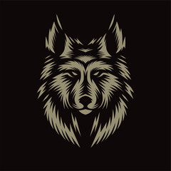Wolf detail illustration for shirt designs