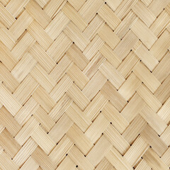 Old bamboo weaving pattern, woven rattan mat texture for background and design art work.