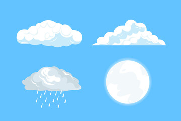 Cloud and moon vector
