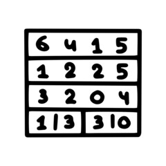 dominosa puzzle line vector doodle simple icon