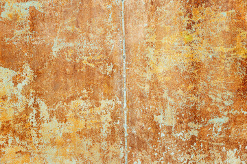 The surface of an old rusty iron sheet. Background. Space for text.