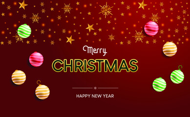 Merry christmas and Happy new year wallpaper design