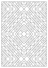 Portrait coloring pages for adults. Abstract illustration in Line Art style. Geometric composition. Black and white patterns. EPS8. Coloring-#367