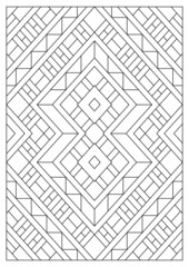 Portrait coloring pages for adults. Abstract illustration in Line Art style. Geometric composition. Black and white patterns. EPS8. Coloring-#368