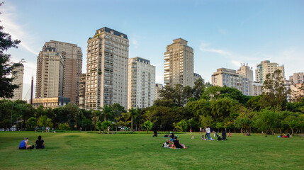  Sao Paulo, Brazil: people having leisure on sunny afternoon in Parque do Povo city park
