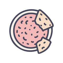 red salsa color vector doodle simple icon