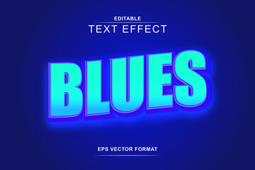 Obraz premium Blues text effect editable