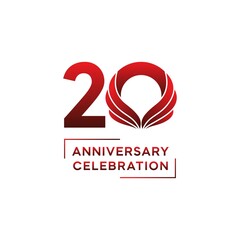 20 year anniversary logo design. vector - template - illustration