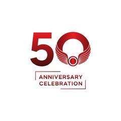 Obraz premium 50 year anniversary logo design. vector - template - illustration