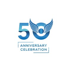 50 year anniversary logo design. vector - template - illustration