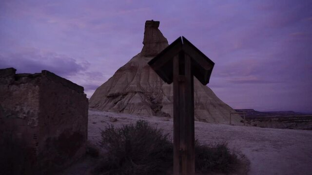 casteldetierra natural monument in the desert of Bardenas Reales in Navarre, Spain