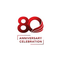 80 year anniversary logo design. vector - template - illustration