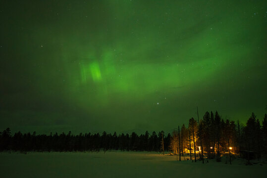 Polarlichter (Aurora Borealis), Raattama, Muonio, Lappland, Finnland