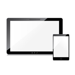 Blank screens set, isolated on white background