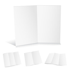 Blank white zigzag folded paper.