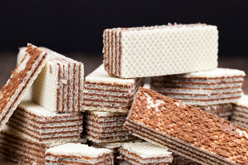 wheat waffles with chocolate filling