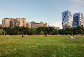  Sao Paulo, Brazil: people having leisure on sunny afternoon in Parque do Povo city park