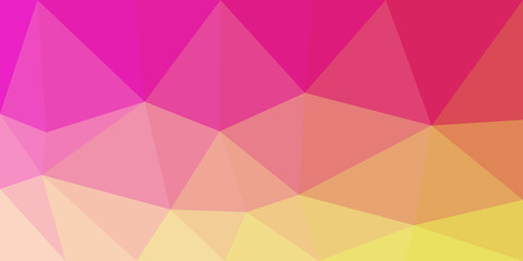 Abstract low poly background with yellow and pink gradient