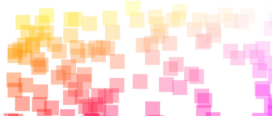 Abstract squares with gradient color on white background