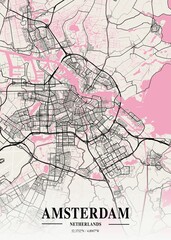 Amsterdam - Netherlands Neapolitan City Map