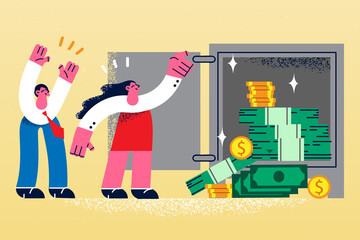 Happy people get good dividend from money investment 