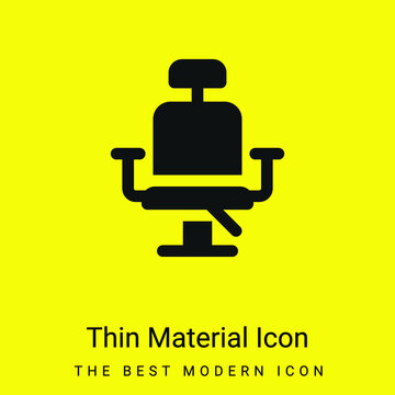 Barber Chair Minimal Bright Yellow Material Icon