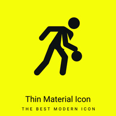 Basketball Player minimal bright yellow material icon