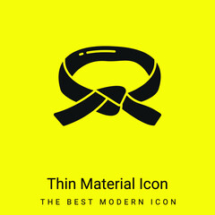 Black Belt minimal bright yellow material icon - obrazy, fototapety, plakaty