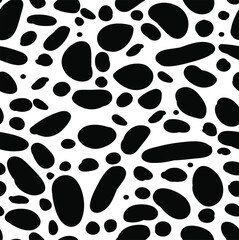 Vector illustration with spots and abstract shapes. Trendy texture seamless pattern. Blank for printing on fabrics or paper