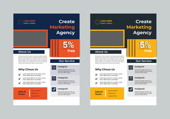 Corporate Modern Flyer or Cover Design Template in Red Color