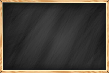 Black school chalkboard in the frame vector isolated. Empty surface for your message. Education object.
