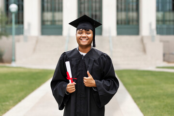 Student graduating university, academic achievement and excellence