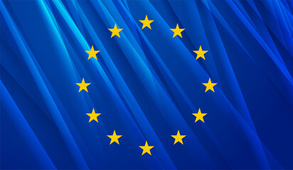 European union concept glossy flag abstract background. Vector design