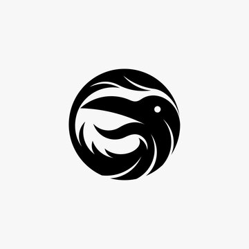 simple crow logo. vector illustration for business logo or icon