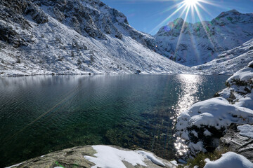 Lake in the chasm of the Pyrenees