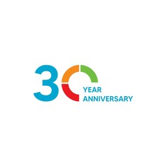 30 year anniversary logo design. vector - template - illustration