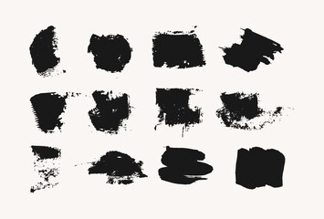 Grunge ink texture blot. Vector Hand drawn abstract set. All elements are isolated.